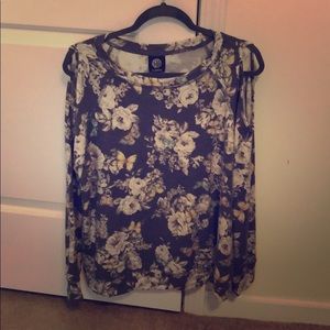 Cold shoulder comfy floral supersoft sweatshirt